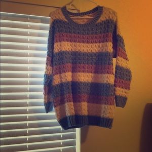 Mauve, Light Blue, Cream Sweater